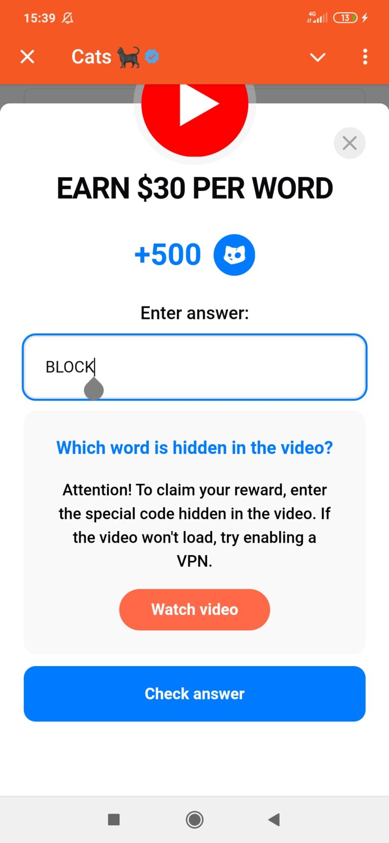 earn $30 per word cats video code