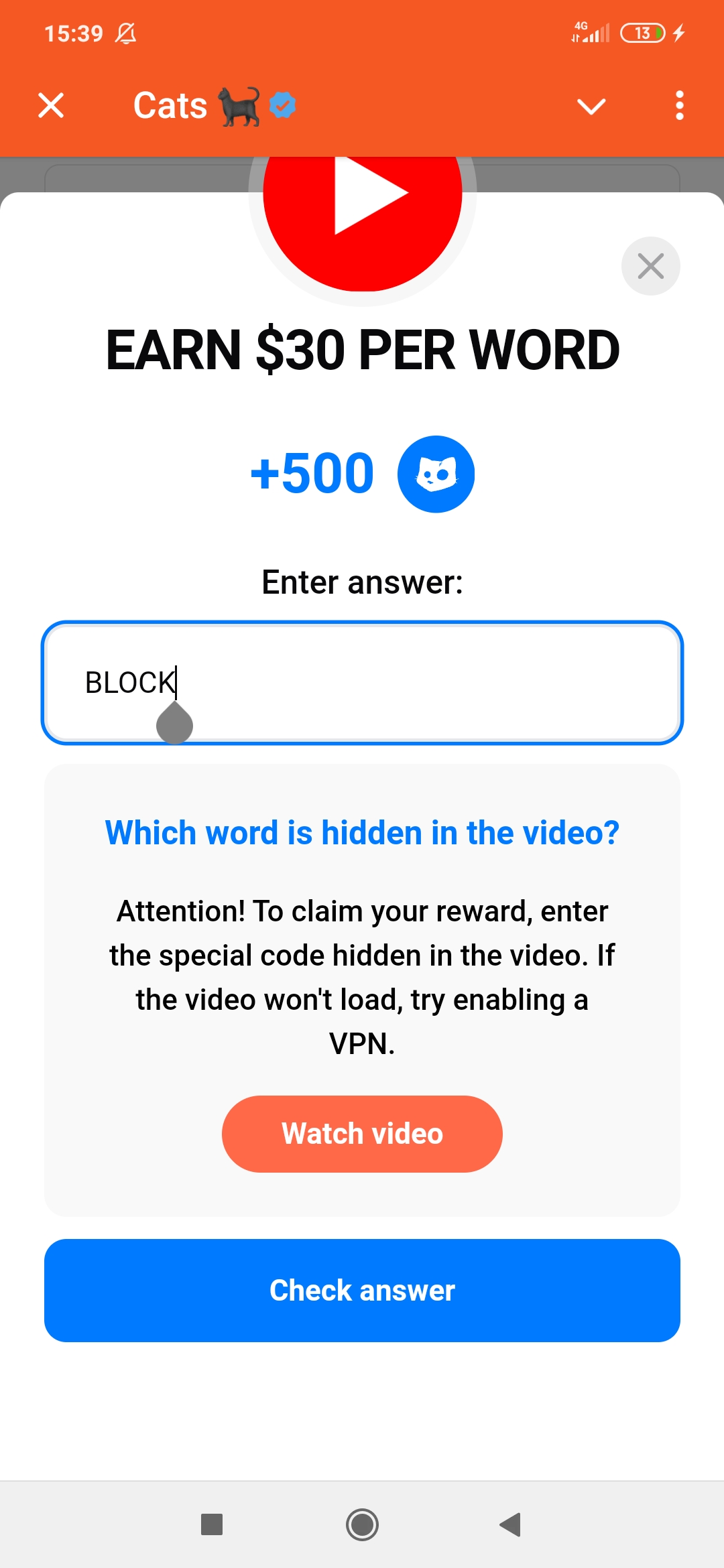 earn $30 per word cats video code